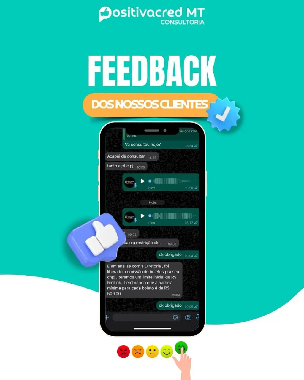 Novo depoimento de cliente Positivacred MT